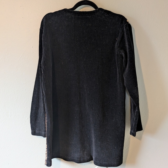 Carole Little Leopard Cheetah Velour Oversized Cardigan Coat SIze M - Picture 4 of 5